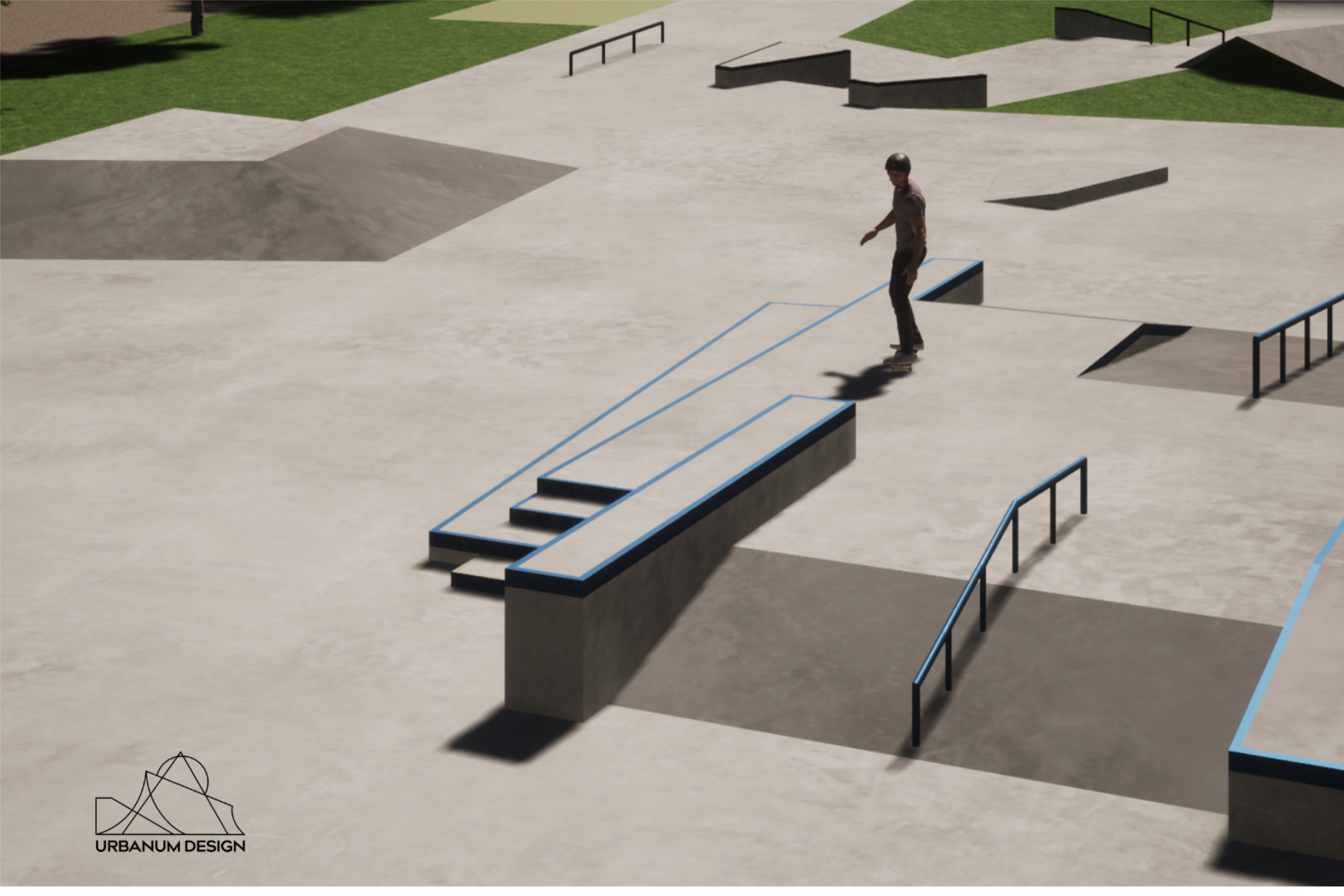 Skatepark Amberg Visualisierung Vogelperspektive