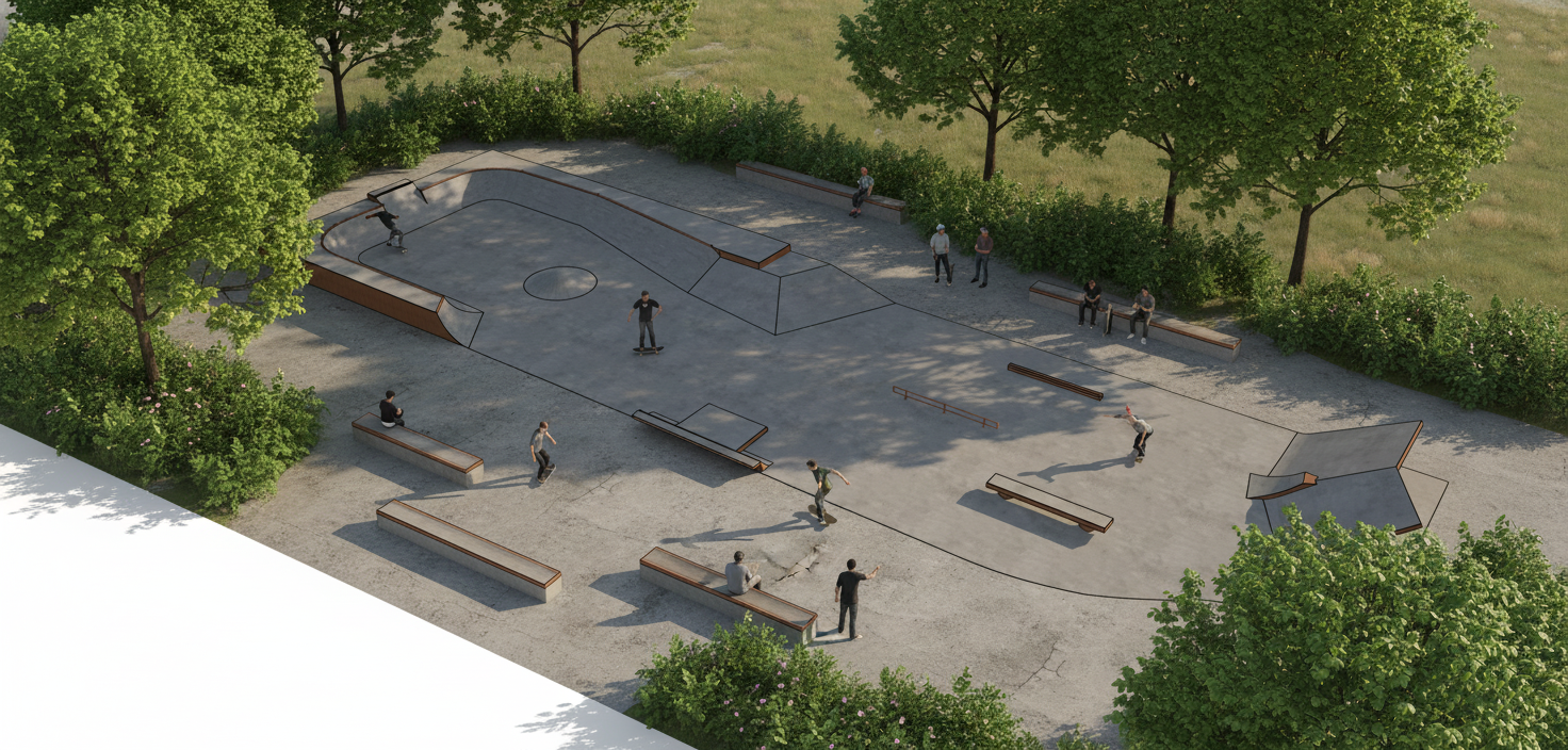 Skatepark Pankow Berlin Bürgerpark Vorplanung Urbanum Design