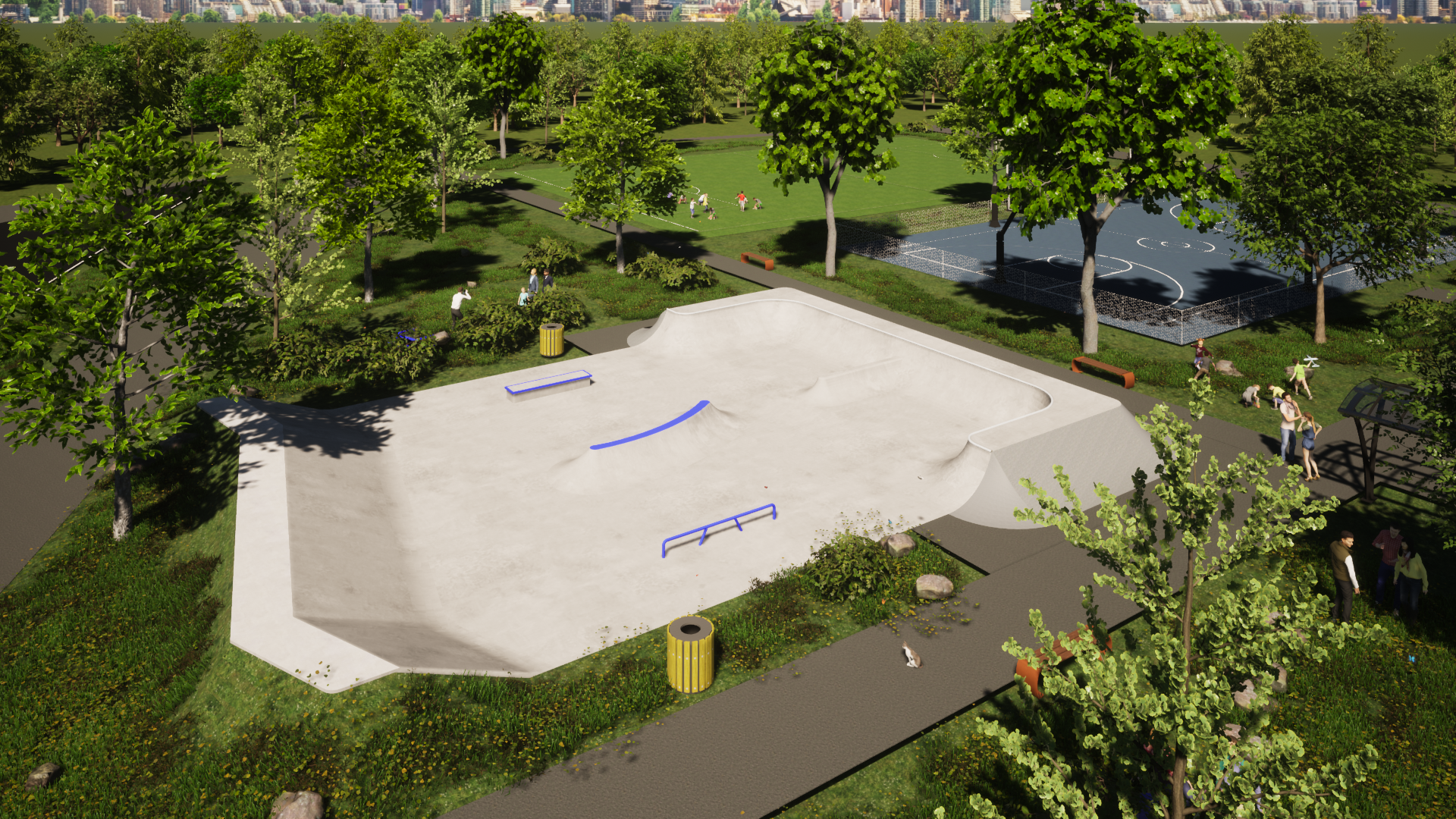 Skatepark Regensburg Kontrast Gesamtansicht