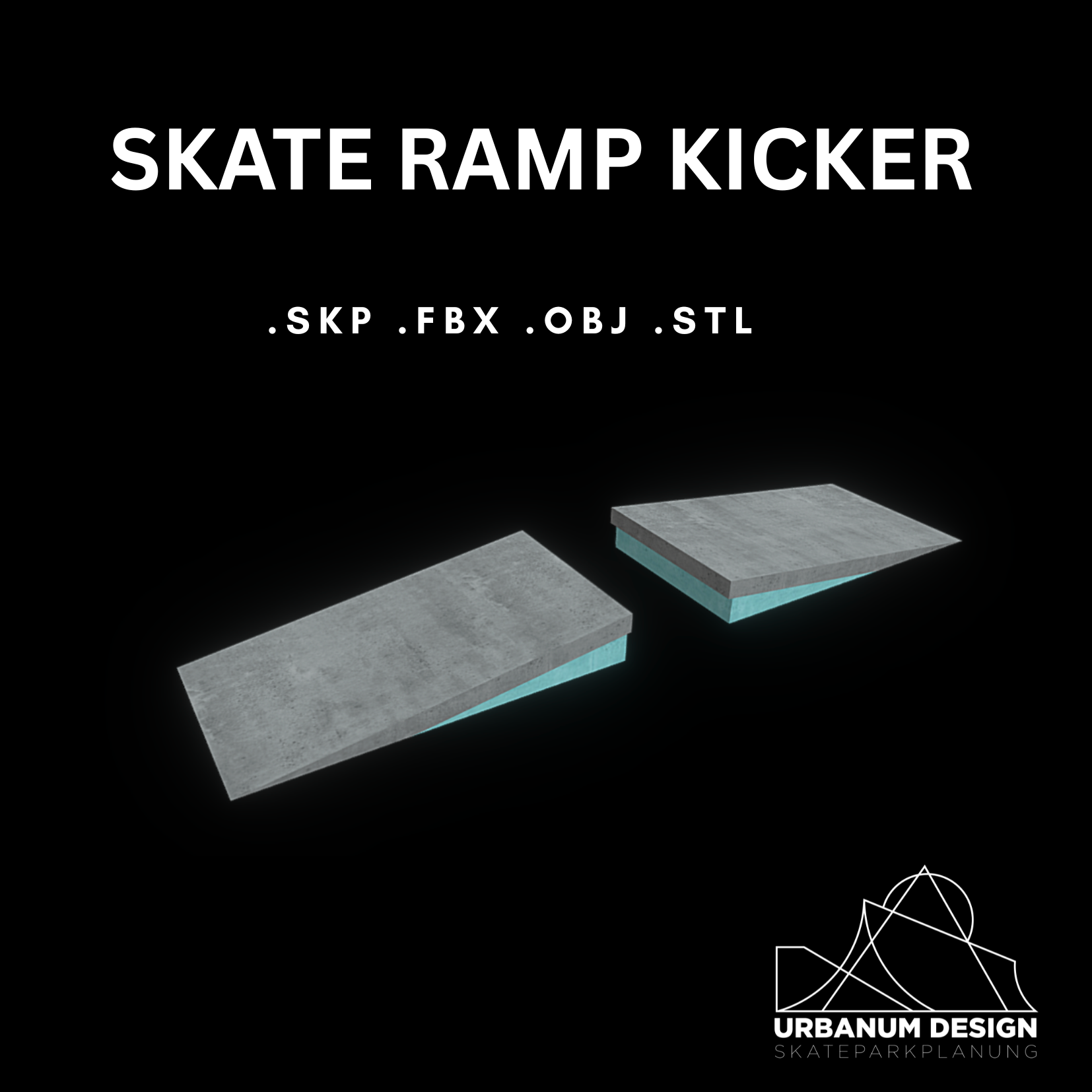Skate Ramp Kicker CAD 3D Modell