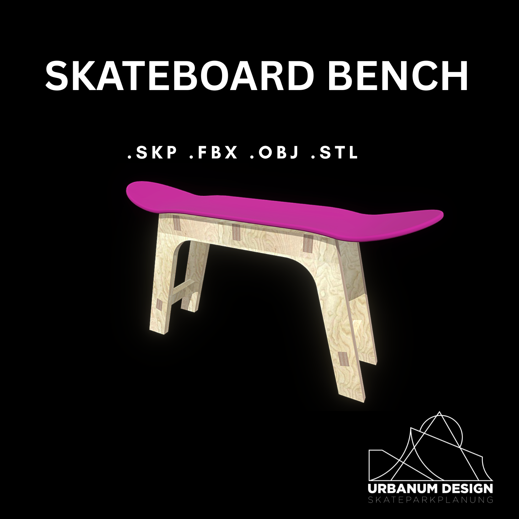 Skateboard Bank CAD 3D Modell