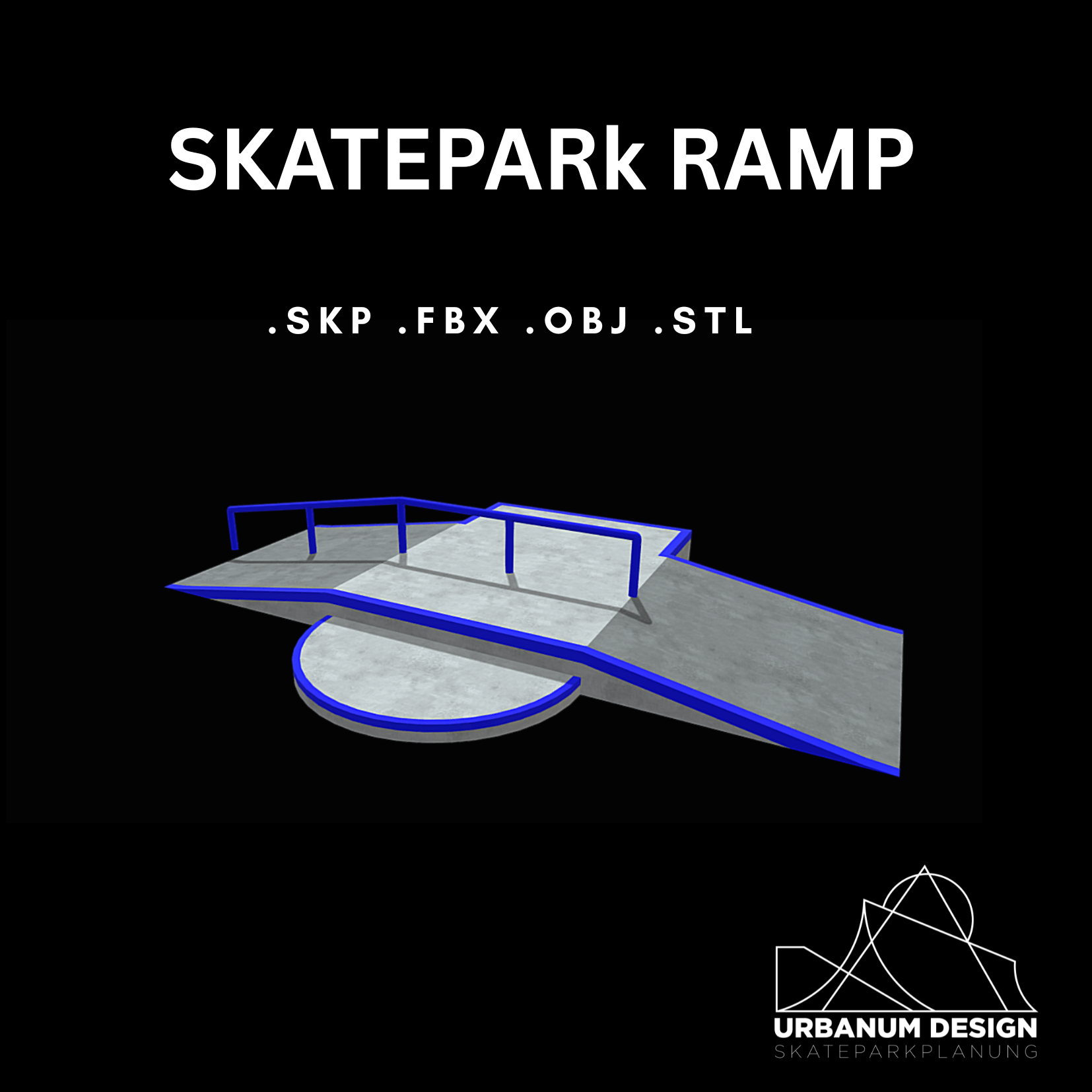 Skatepark Rampe CAD Modell 3D Druck