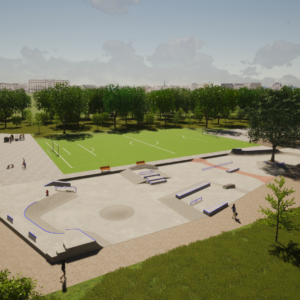 Nachhaltige Skatepark-Planung mit recycelten Materialien von Urbanum-Design